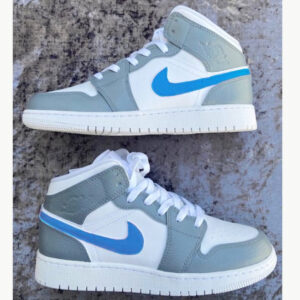 Custom Air Jordan 1 GreyJS Blue Tick??