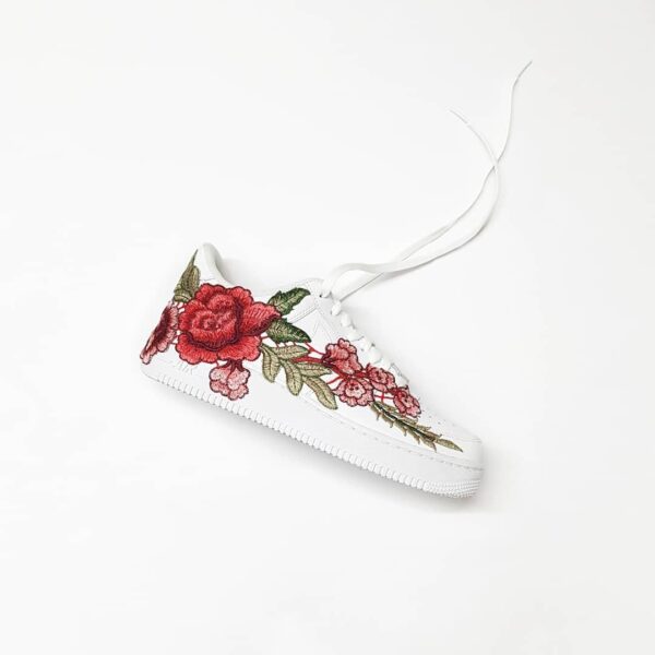 EMBROIDERY ROSE RED CUSTOM NIKE AIR FORCE 1 - Image 2