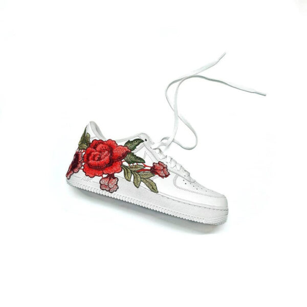 EMBROIDERY ROSE RED CUSTOM NIKE AIR FORCE 1 - Image 8