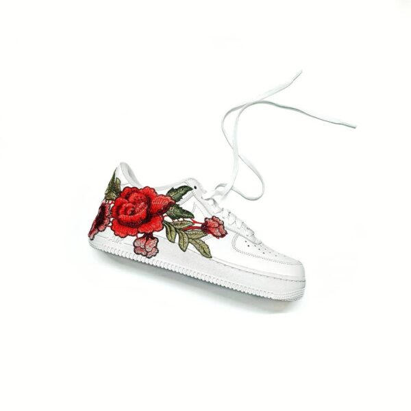 EMBROIDERY ROSE RED CUSTOM NIKE AIR FORCE 1 - Image 4
