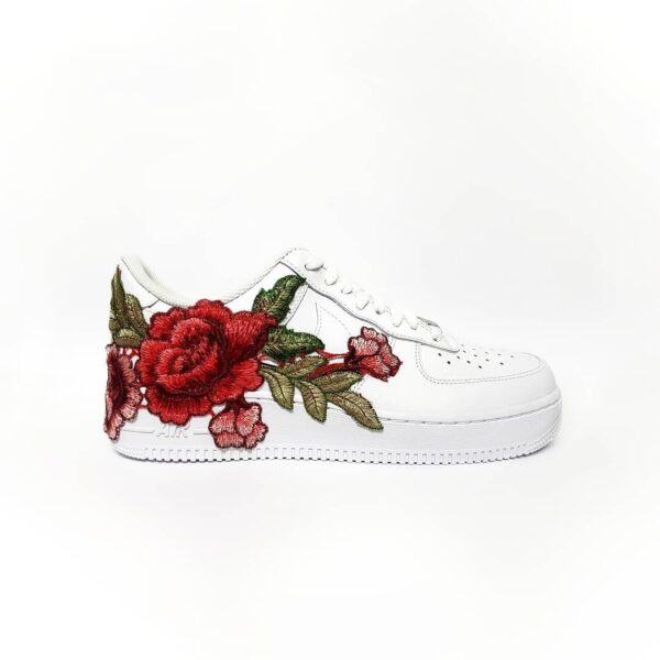 EMBROIDERY ROSE RED CUSTOM NIKE AIR FORCE 1 - Image 5