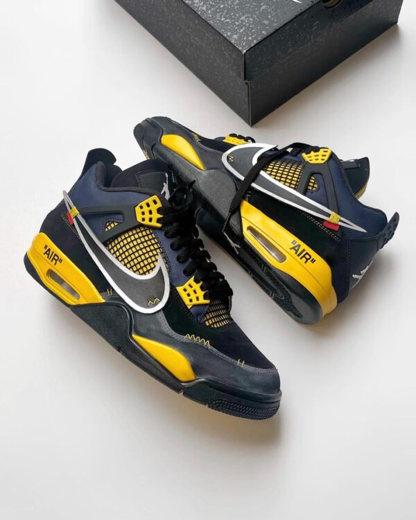 YELLOW BLACK FRONT CUSTOM AIR JORDAN 4 - Image 2