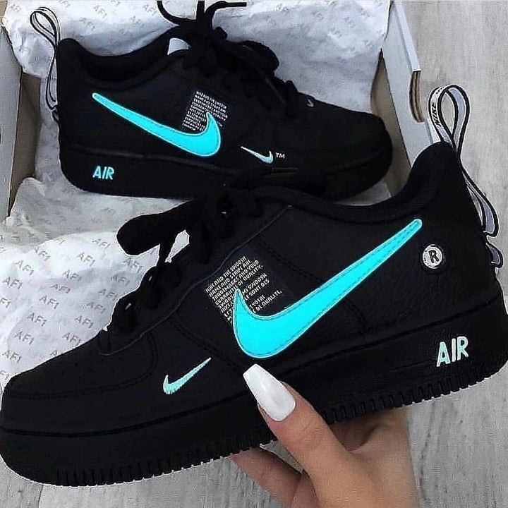 COLORFUL SWOOSH BLACK CUSTOM AIR FORCE 1 - Image 6