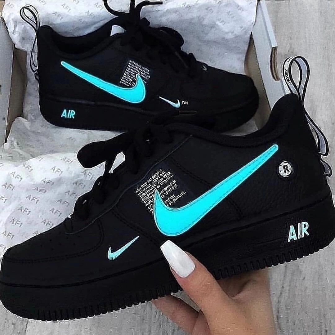 COLORFUL SWOOSH BLACK CUSTOM AIR FORCE 1