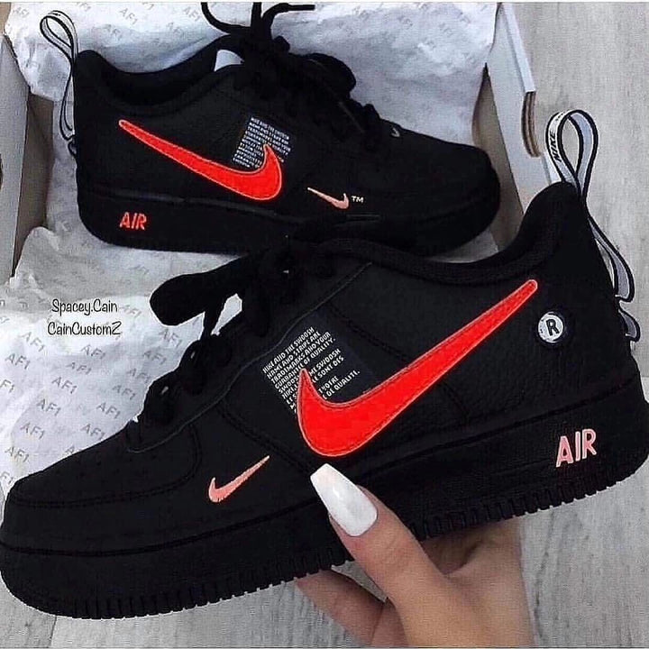 COLORFUL SWOOSH BLACK CUSTOM AIR FORCE 1 - Image 7