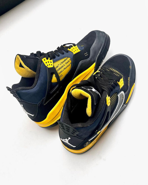 YELLOW BLACK FRONT CUSTOM AIR JORDAN 4 - Image 9