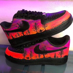 SUNSET CAMPING BLACK ORANGE CUSTOM AIR FORCE 1