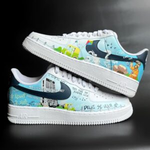 NAVY BLUE BLUE AND WHITE GRADIENT CUSTOM AIR FORCE 1