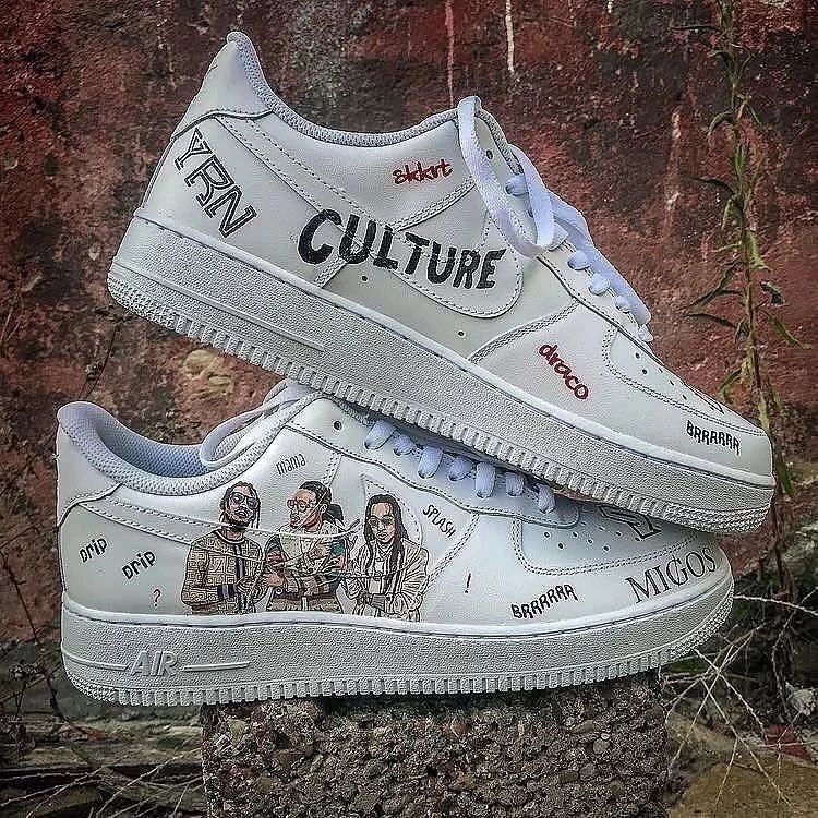 Custom Air Force 1 Cartoon Role Black Font