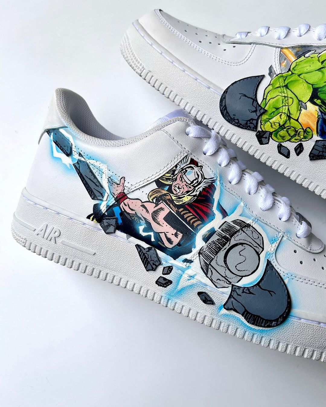 CARTOON ROLE LIGHTNING GREEN GRAY CUSTOM AIR FORCE 1 - Image 2