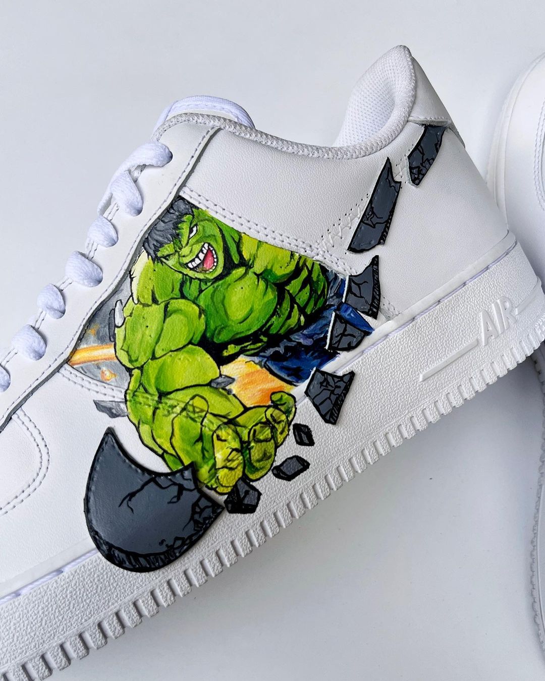 CARTOON ROLE LIGHTNING GREEN GRAY CUSTOM AIR FORCE 1 - Image 3