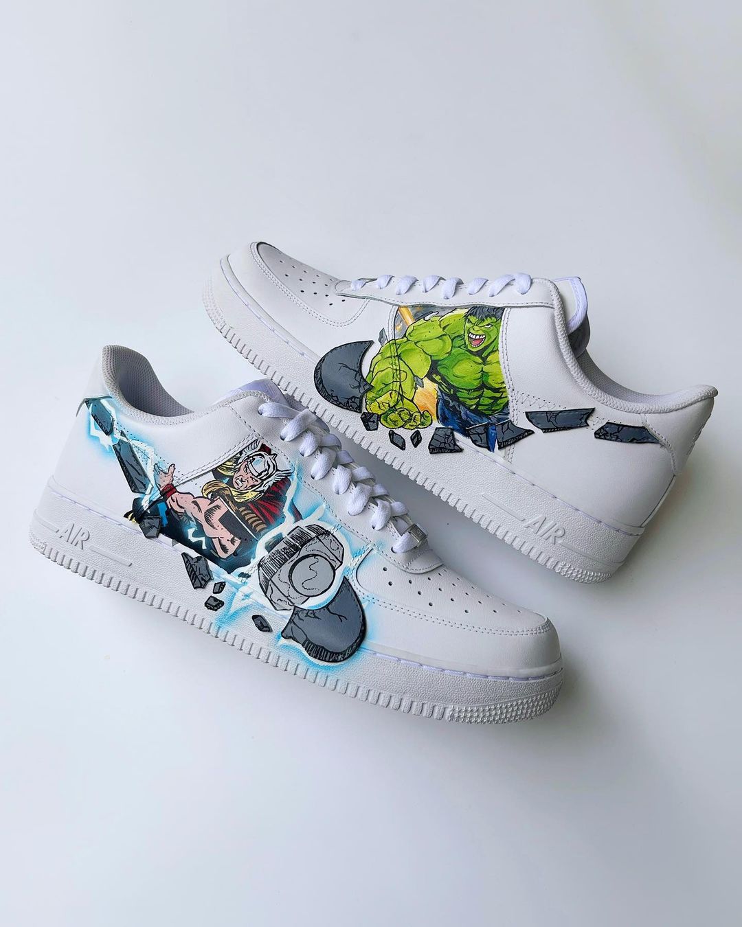 CARTOON ROLE LIGHTNING GREEN GRAY CUSTOM AIR FORCE 1 - Image 4