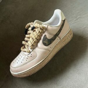THICK LACE RETRO DESIGN LV GOLD CUSTOM AIR FORCE 1