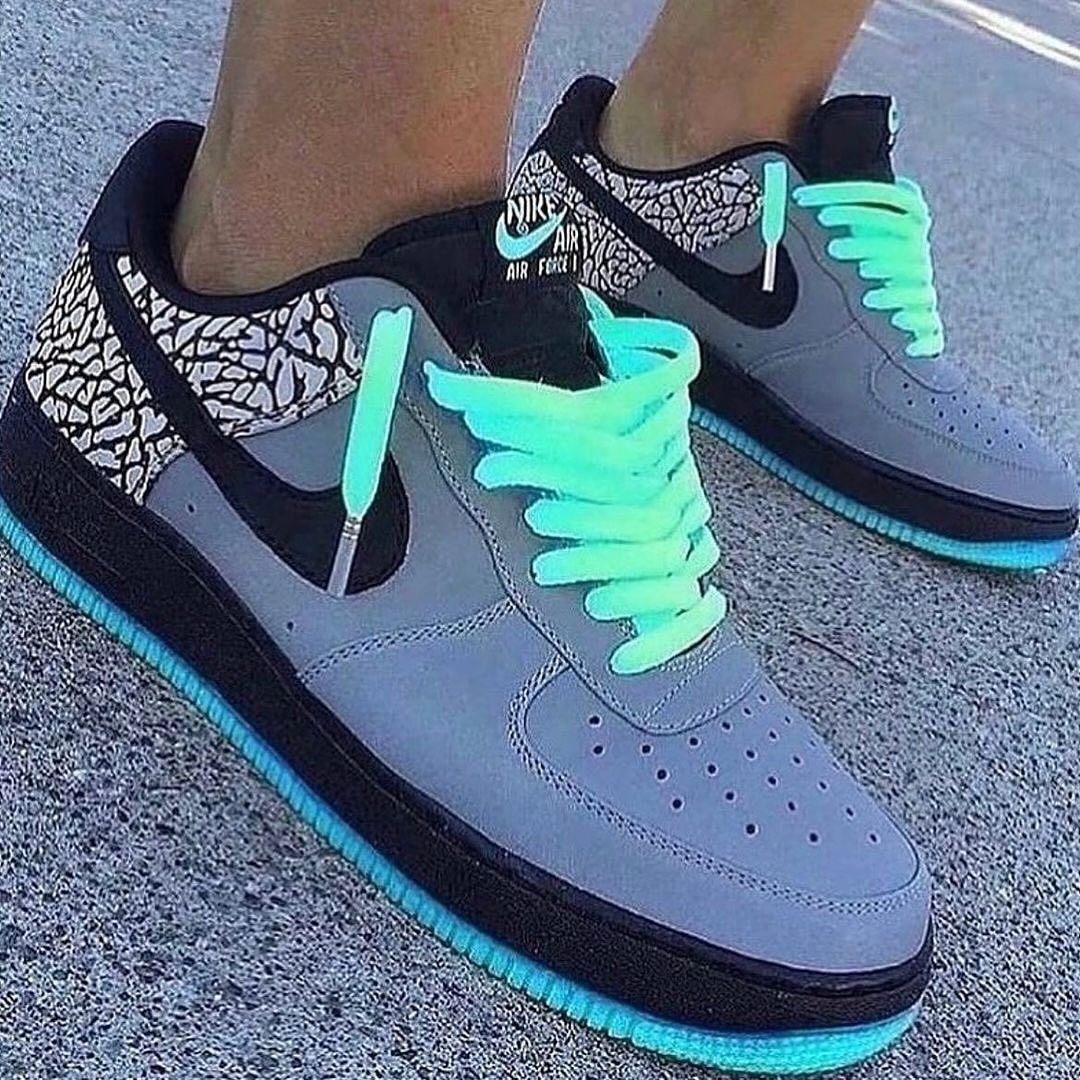 Custom Nike Air Force 1 Gray Black White