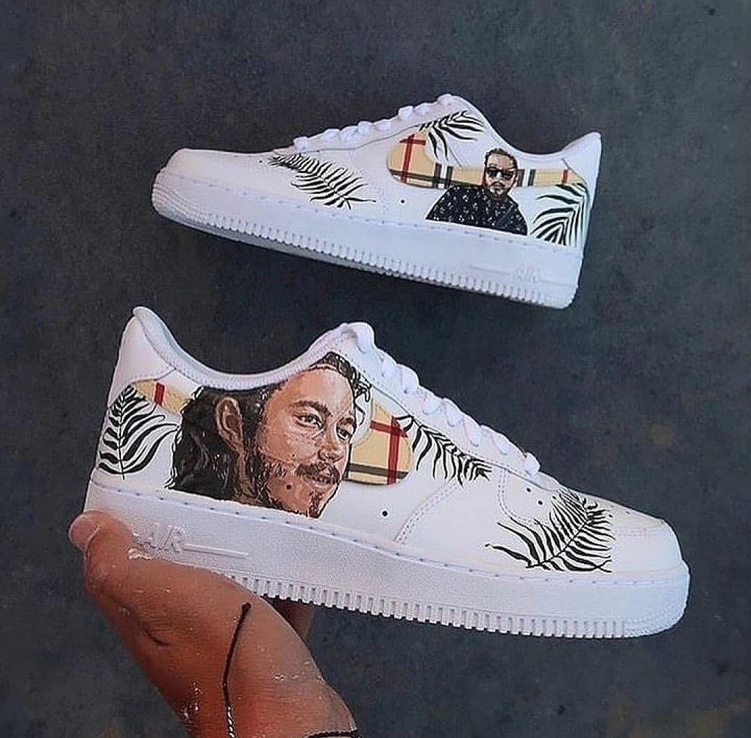 CARTOON ROLE GREEN BLACK LEAF CUSTOM AIR FORCE 1