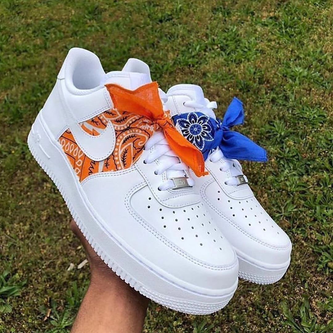 EXTRA LACE PATTERN ORANGE BLUE CUSTOM AIR FORCE 1