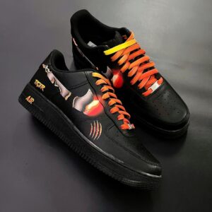 RED BLACK ORANGE FLAME FLOW CLAW MARKS CUSTOM AIR FORCE 1