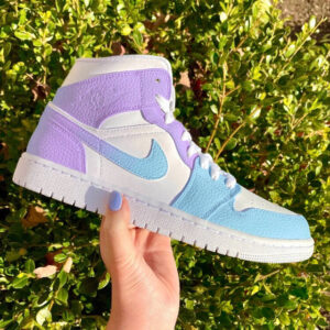 Custom Air Jordan 1 Baby Blue Lilac Omrbe Colorblock??