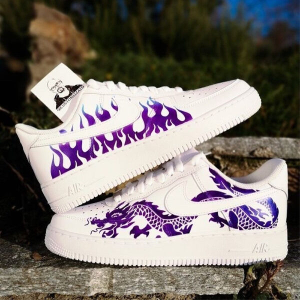 PURPLE FLAME DRAGON CUSTOM AIR FORCE 1