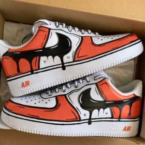 ORANGE DRIP CARTOON CUSTOM AIR FORCE 1