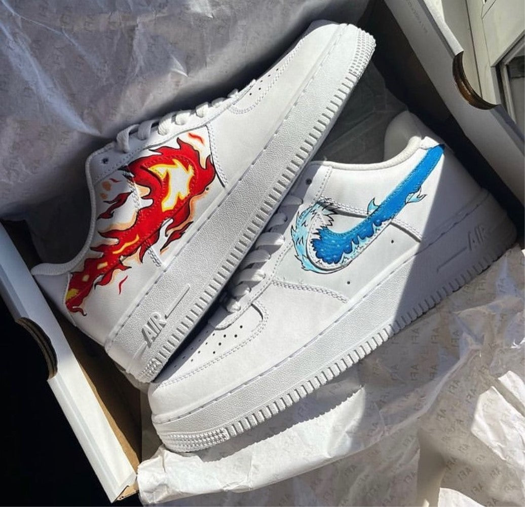 FIRE AND WATER CUSTOM AIR FORCE 1