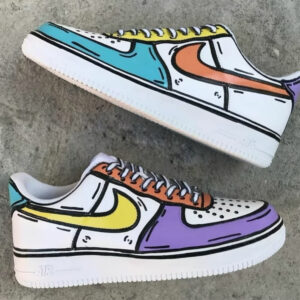 COLORFUL PURPLE YELLOW BLUE CUSTOM AIR FORCE 1