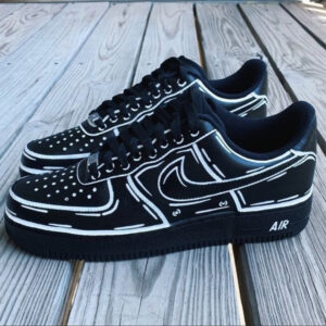 BLACK WHITE LINE AIR FORCE 1