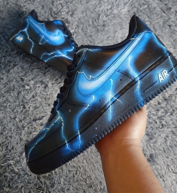 BLACK BLUE FLASH CUSTOM AIR FORCE 1