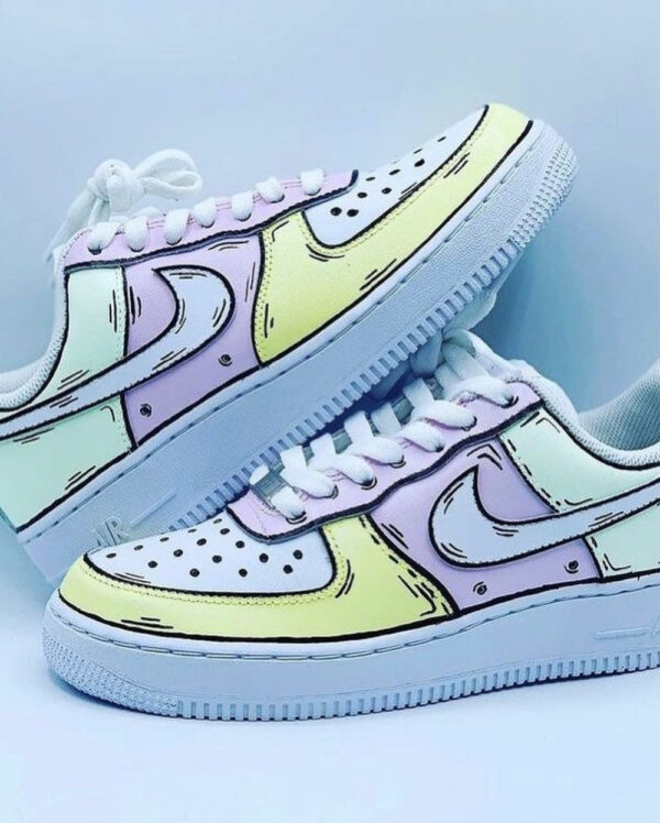 PINK YELLOW GREEN CUSTOM AIR FORCE 1