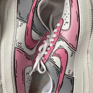 CARTOON PINK GREY CUSTOM AIR FORCE 1
