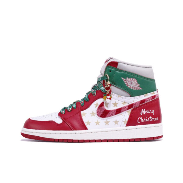 RED GREEN CHRISTMAS XMAS GIFT SNEAKERS CUSTOM AIR FORCE 1 - Image 3