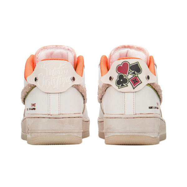 ORANGE BEIGE CHRISTMAS XMAS GIFT SNEAKERS CUSTOM AIR FORCE 1 - Image 3