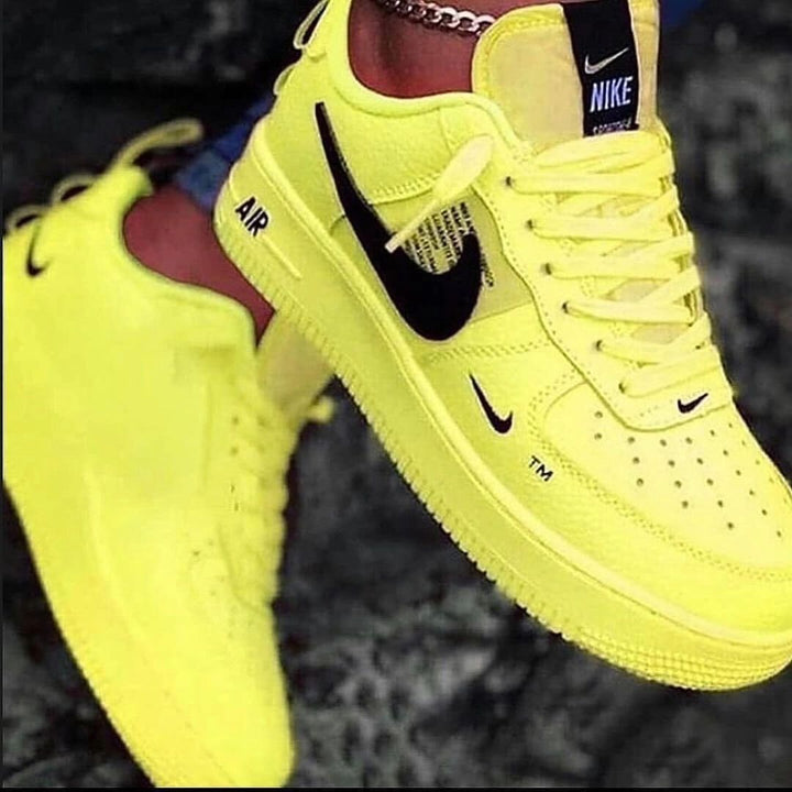 ALL BLACK YELLOW PINK CUSTOM AIR FORCE 1 - Image 5