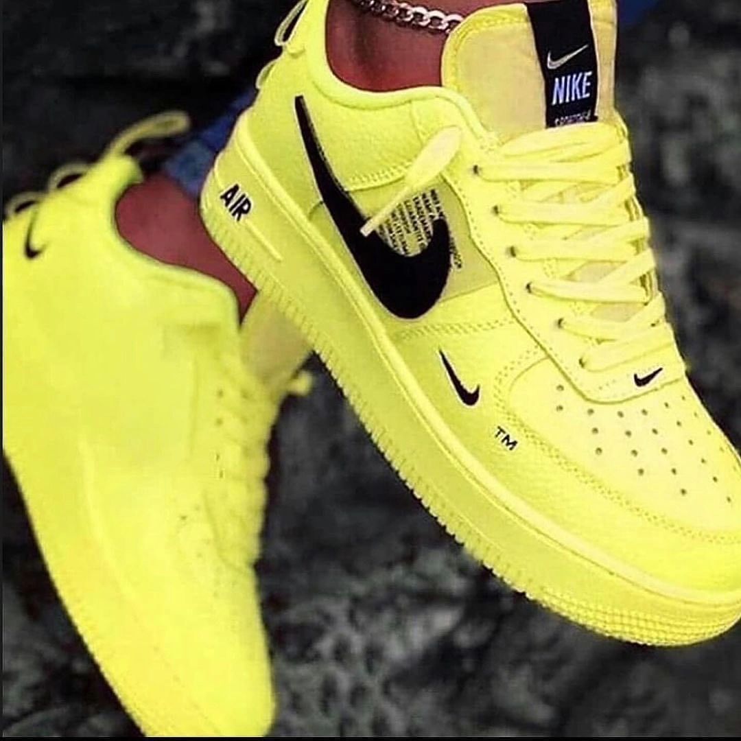 ALL BLACK YELLOW PINK CUSTOM AIR FORCE 1 - Image 2