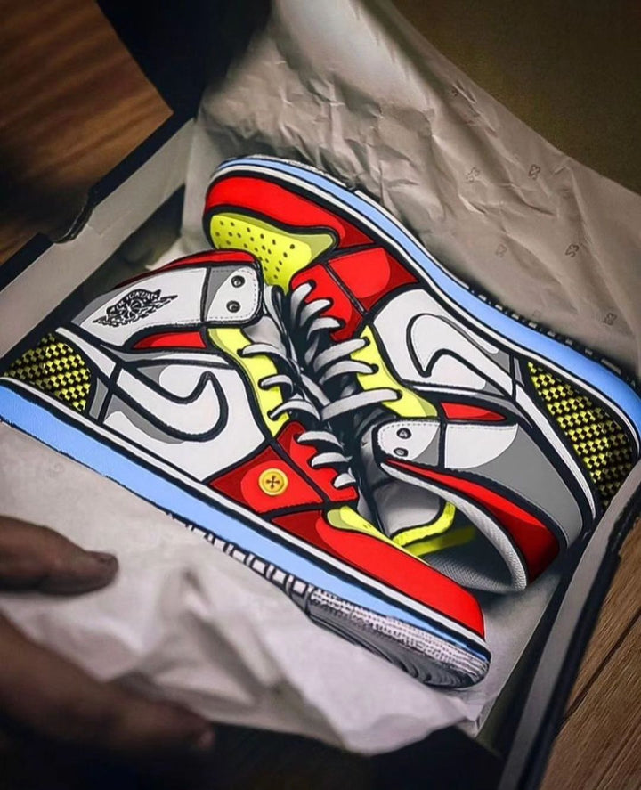 RED YELLOW GRAY CUSTOM AIR FORCE 1 - Image 4