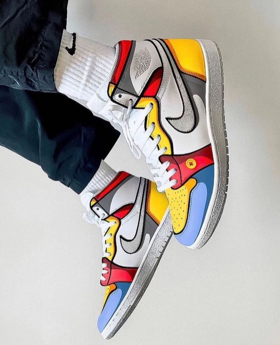 RED YELLOW GRAY CUSTOM AIR FORCE 1 - Image 2