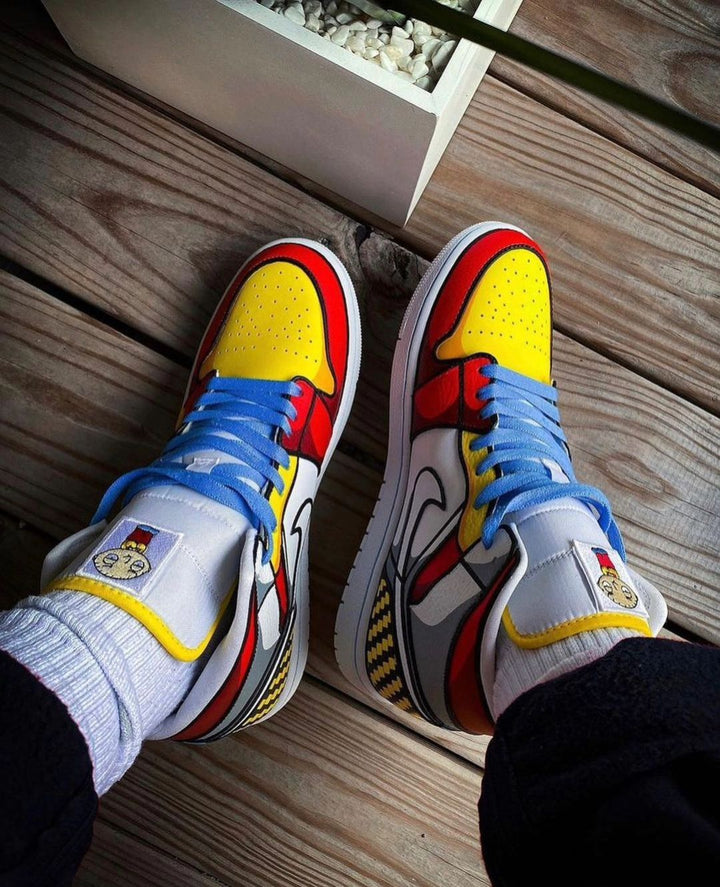 RED YELLOW GRAY CUSTOM AIR FORCE 1 - Image 6