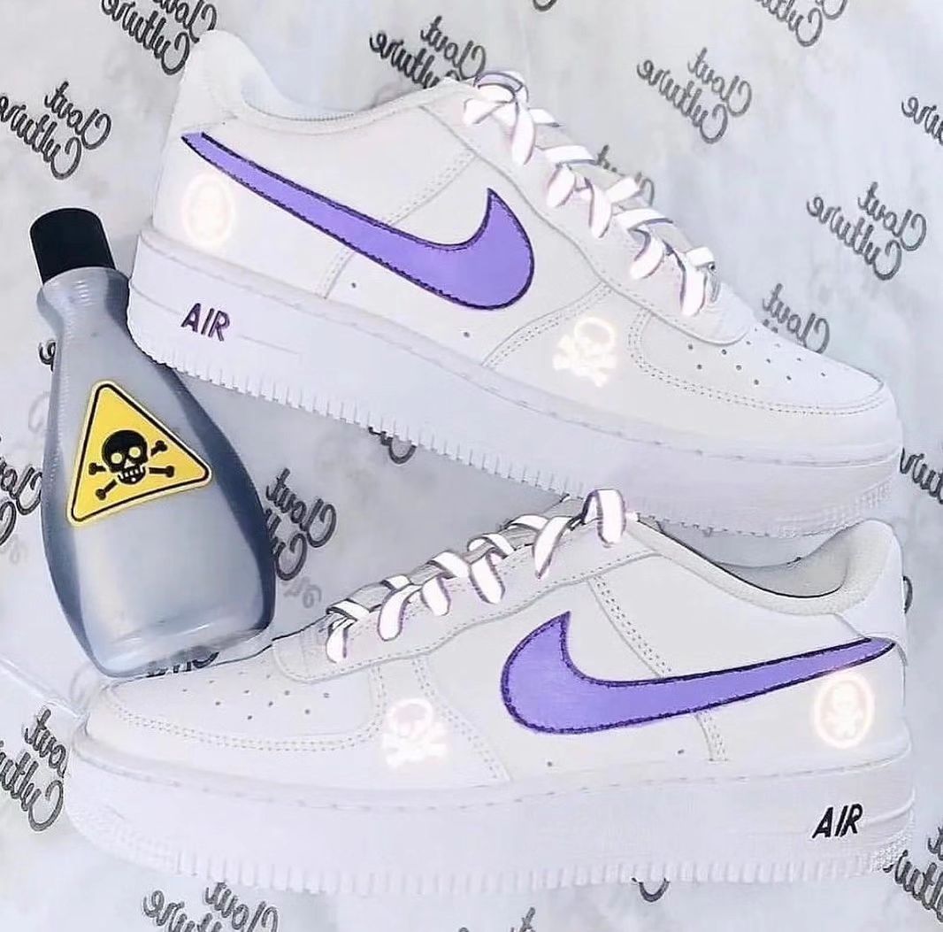 PURPLE SWOOSH CUSTOM AIR FORCE 1