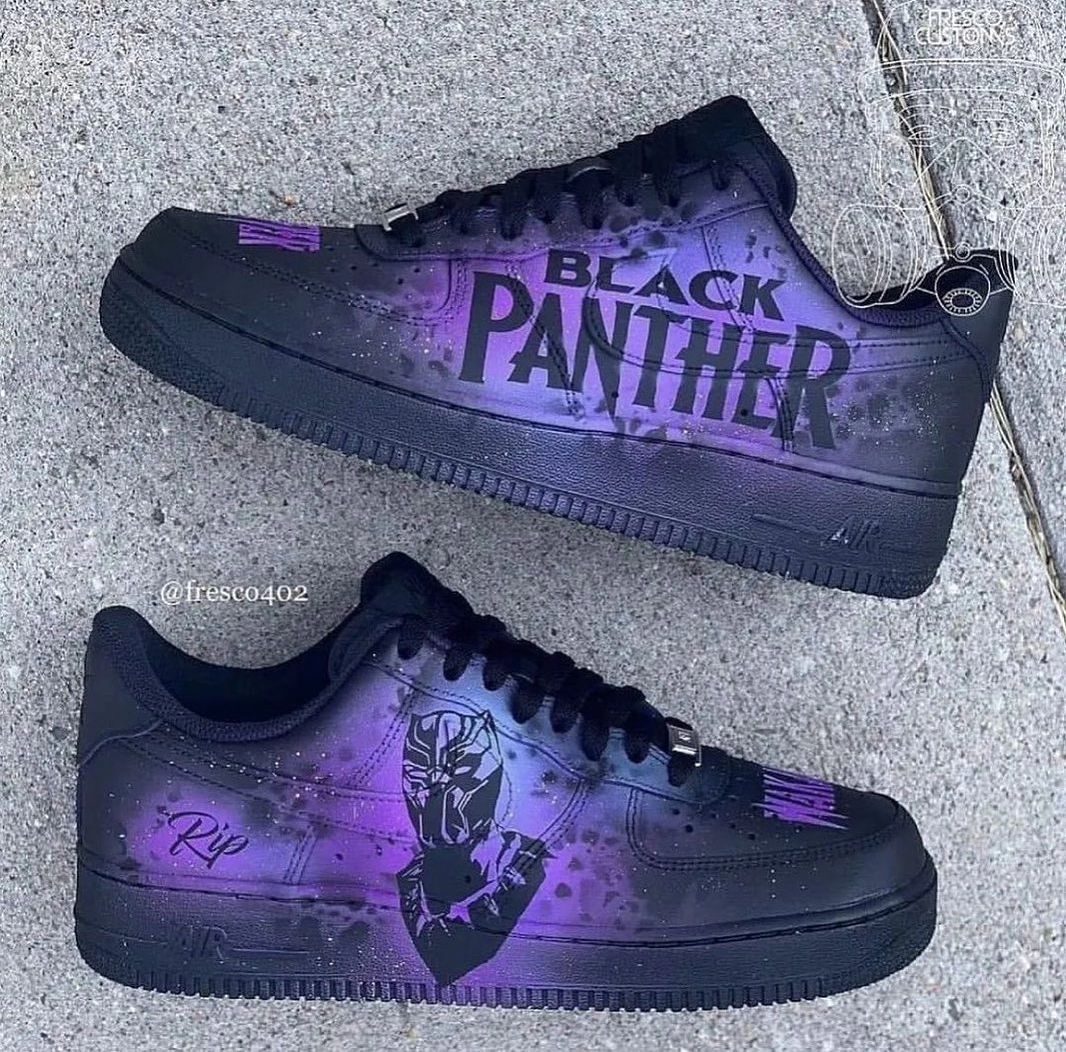 BLACK PURPLE FONT CARTOON ROLE CUSTOM AIR FORCE 1