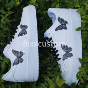 CUSTOM AIR FORCE 1 DARK BLUE BUTTERFLY WHITE