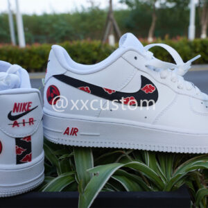 BLACK SWOOSH RED CLOUD CUSTOM AIR FORCE 1