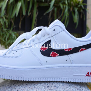 CUSTOM AIR FORCE 1 BLACK SWOOSH RED CLOUD