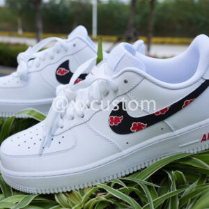 CUSTOM AIR FORCE 1 BLACK RED CLOUD SWOOSH