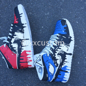 RED BLUE BLACK DRIPPING CUSTOM AIR JORDAN 1
