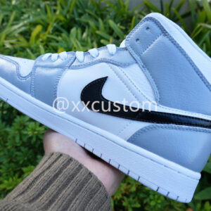 WHITE LIGHT BLUE BLACK CUSTOM AIR JORDAN 1