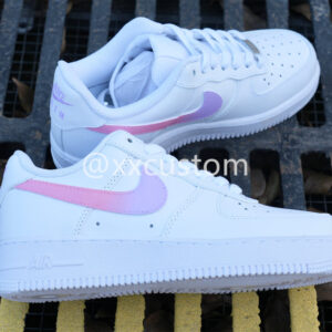 CUSTOM AIR JORDAN 1 WHITE PINK PURPLE GRADIENT SWOOSH