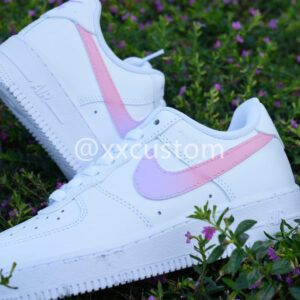 CUSTOM AIR JORDAN 1 PURPLE PINK GRADIENT SWOOSH WHITE