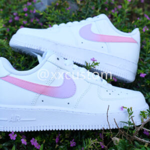WHITE PINK PURPLE GRADIENT SWOOSH CUSTOM AIR JORDAN 1