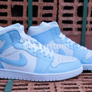 CUSTOM AIR JORDAN 1 WHITE BLUE SWOOSH