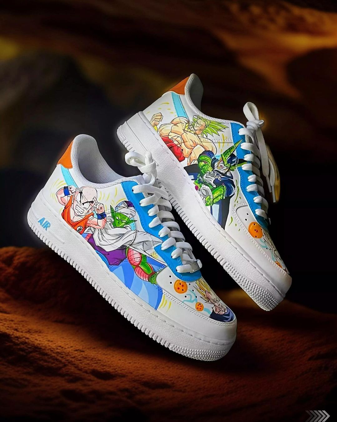 CARTOON ROLE ORANGE BLUE GREEN WHITE CUSTOM AIR FORCE 1